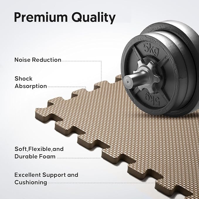 Home Gym Mat, Puzzle Exercise Mat, EVA Interlocking Foam Floor Tiles - Image 4