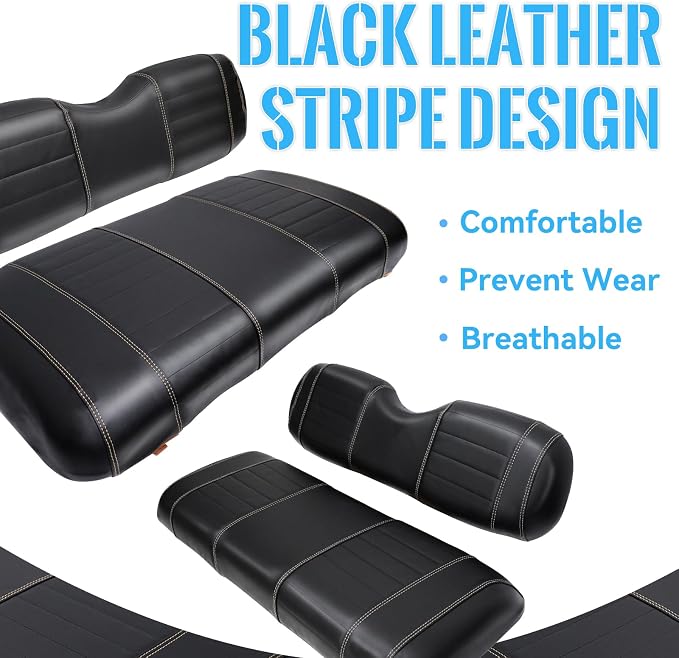 Golf Cart Seat Covers fits Club Car Precedent/DS/EZGO RXV/TXT/Yamaha Front Rear - Image 4
