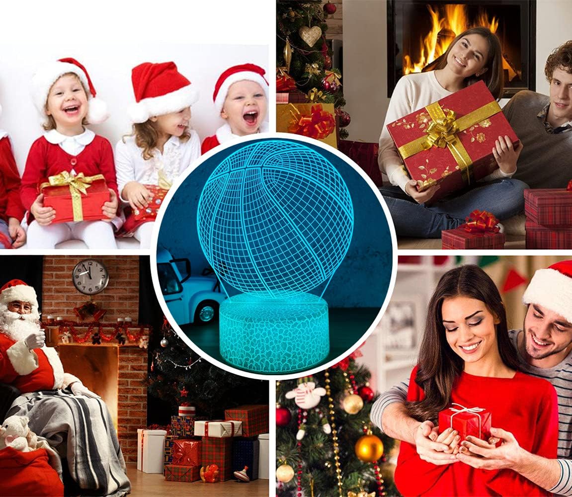 i-CHONY Basketball 3D Illusion Night Light Lamp,16 Colors Dimmable Basketball 3D Led Light,with Remote & Smart Touch,Basket Ball Gifts for Adults Teens Boys Girls Kids Birthday Christmas