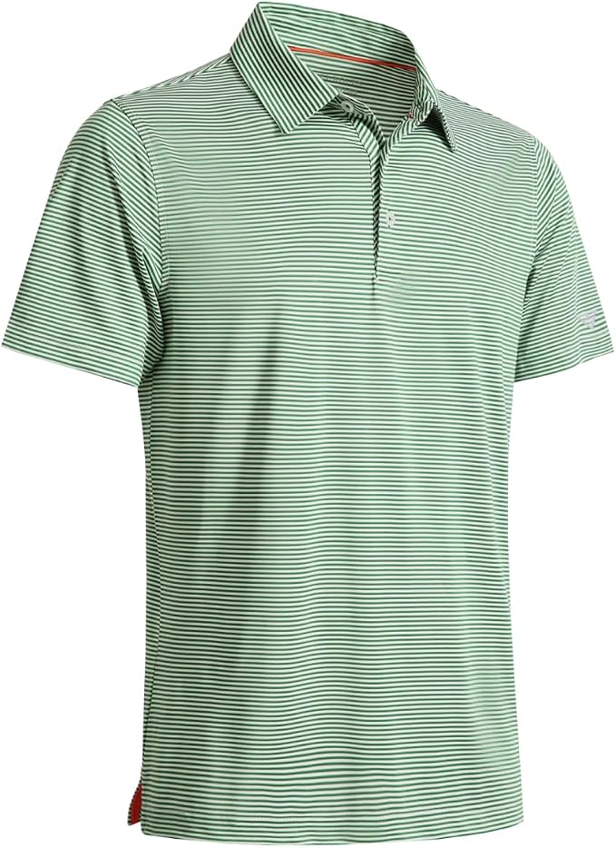 Golf Shirts for Men Dry Fit Short Sleeve Print Performance Moisture Wicking by MAELREG
