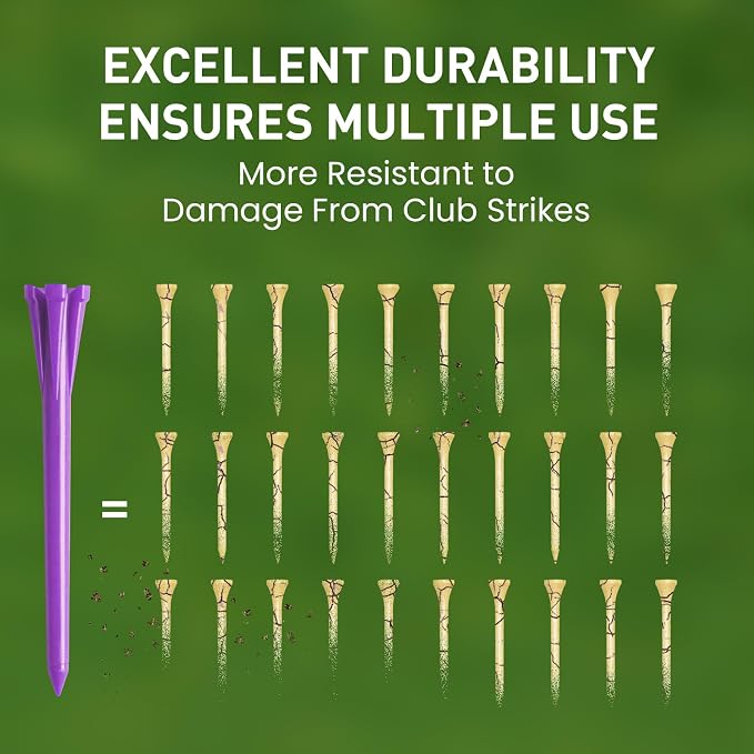 FINGER TEN Golf Tees Plastic Unbreakable Easy to Find Bulk Value 500 Count - Image 4