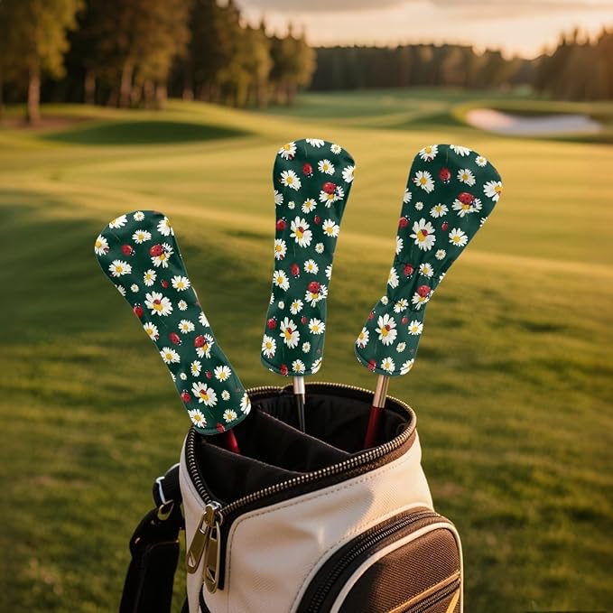 Golf Club Head Covers for Club Protective, Waterproof PU Leather Driver Fairway - Image 3