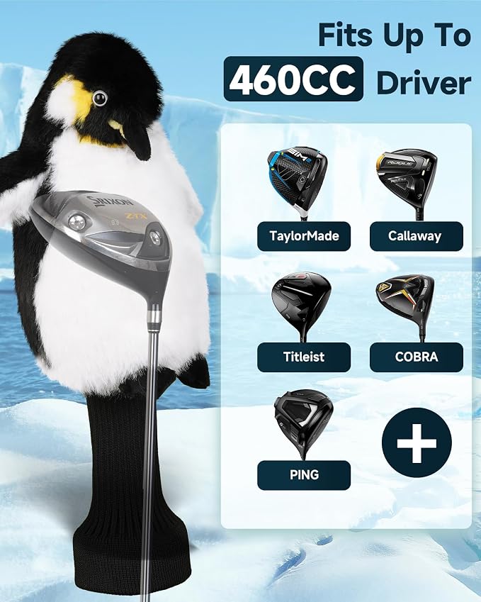 Big Teeth Funny Plush Driver Headcover Animal, Groundhog Gopher Penguin Driver - Image 4