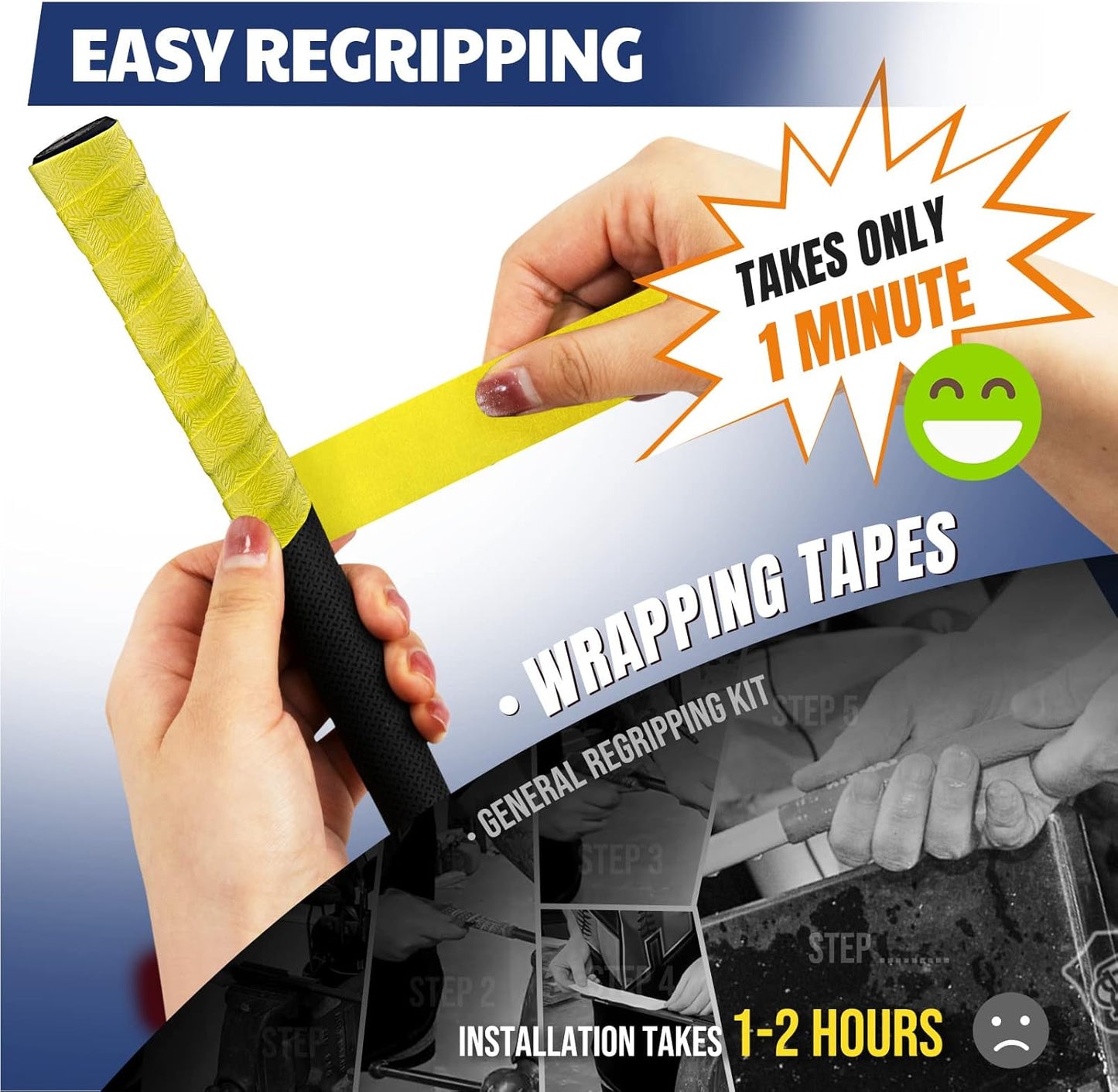 JAYA Golf Grip Wrapping Tapes, Innovative Regripping Solution for Golf Club Grips, 3 Or 15 Pack Tacky PU Overgrip Tapes, Options of 5 Colors, Enjoy a Fresh New Grip Experience