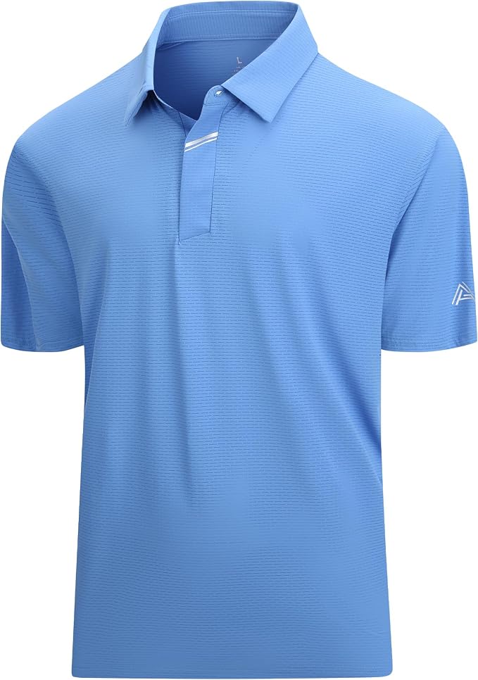 Esabel.C Jacquard Golf Shirts for Men Moisture Wicking Short Sleeve Performance by EsabelC