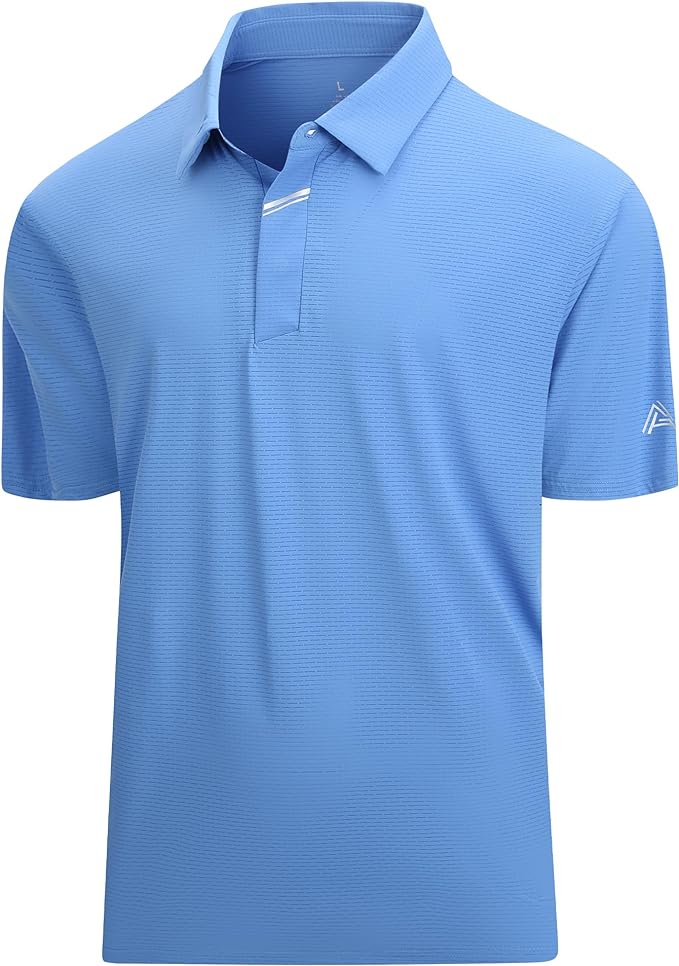 Esabel.C Jacquard Golf Shirts for Men Moisture Wicking Short Sleeve Performance by EsabelC