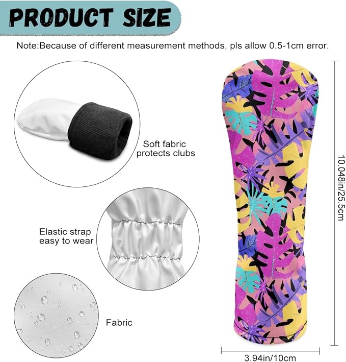 Golf Club Head Covers for Club Protective, Waterproof PU Leather Driver Fairway - Image 6