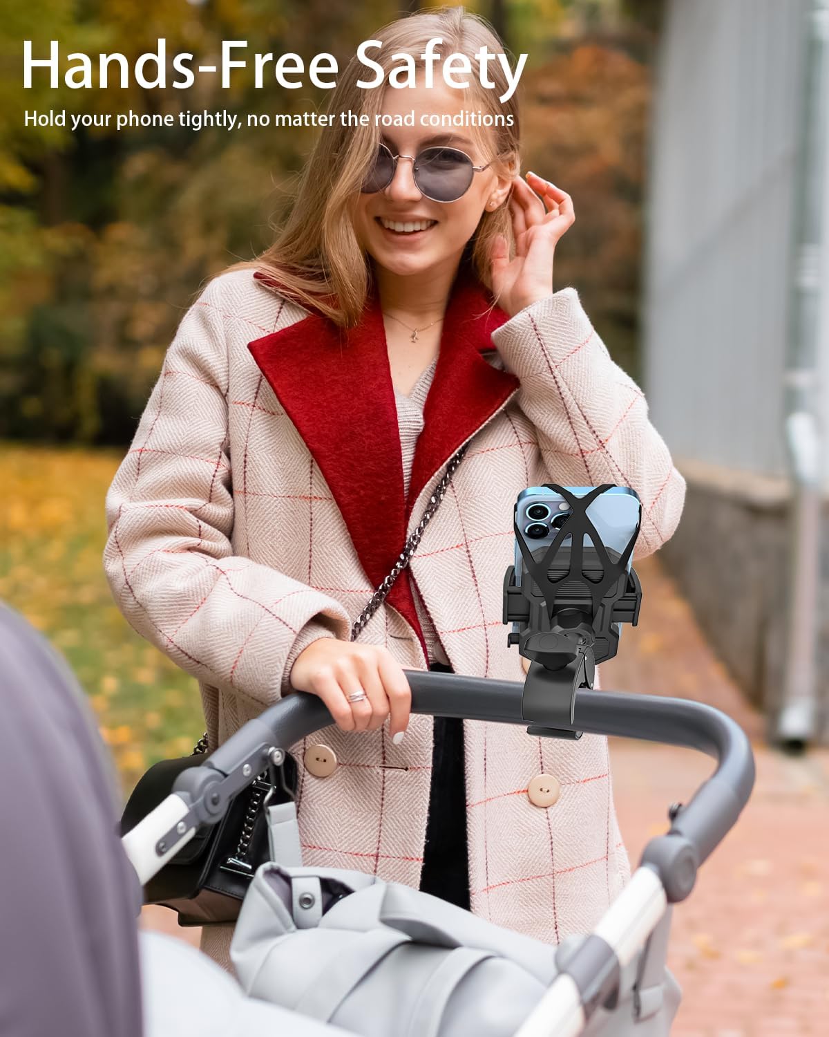 2025 Upgraded Silicone Straps Phone Holder Mount for Boat Helm, Golf Cart, Stroller, Treadmill, Mic Stand, Spin Bike, Handlebar Clamp for 4-7" iPhone 17 Pro Max Air, 16 15 14 13 12, S25 and Smartphone