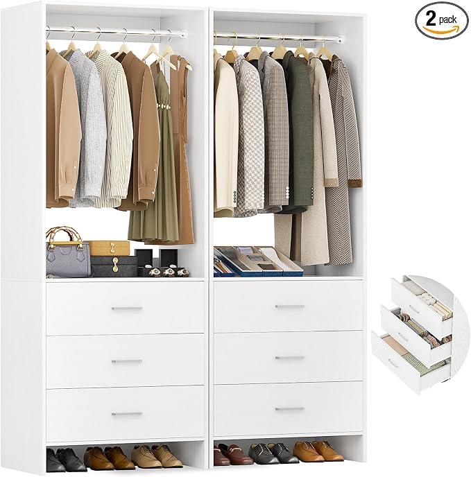 Aheaplus Closet System Closet Organizer, Wood Closet Organizer System, Walk-in by Aheaplus
