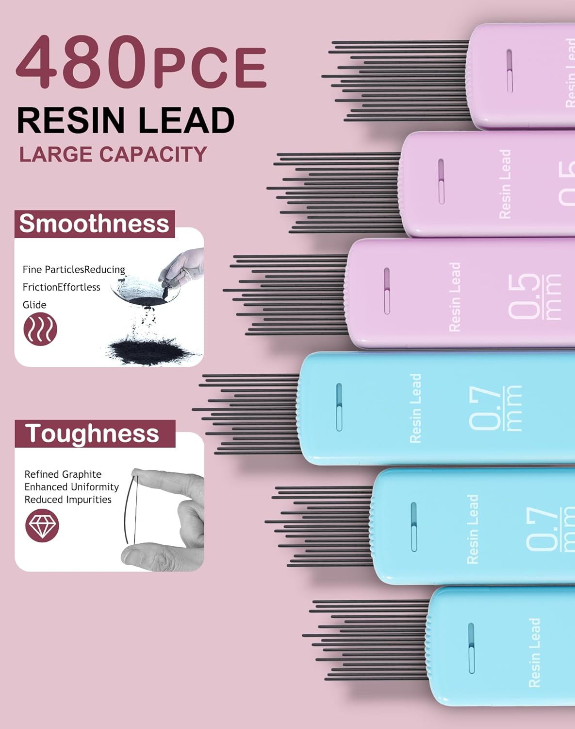 20PACK Mechanical Pencil, 8Pcs 0.5 0.7mm Mechanical Pencils Set With Eraser and 480 Pcs Refills, Cute Colored Preppy School Supplies Gift for Girls Writing - Come With Custom Case