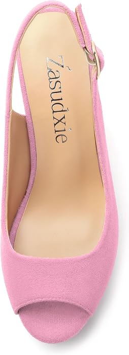 Womens Wedge Platform Sandals Peep Open Toe Slingback Buckle High Heel Dress - Image 3