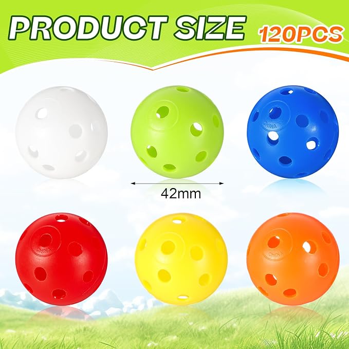 Tradder 120 Pcs 42mm Practice Golf Balls Hollow Sports Golf Training Balls - Image 2