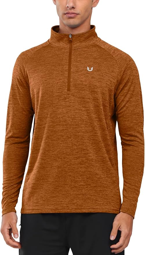 NORTHYARD Quarter Zip Pullover Men Running Shirt Long Sleeve Moisture Wicking - Image 2