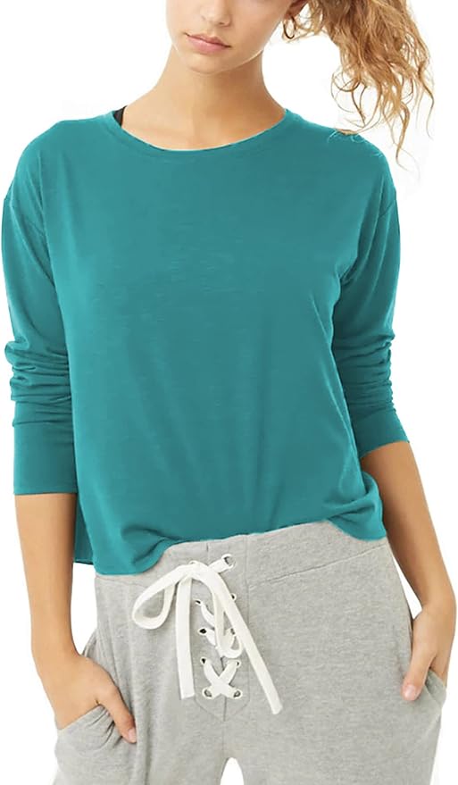 Bestisun Long Sleeve Workout Shirts Yoga Dance Tops Open Back Athletic Clothes - Image 2