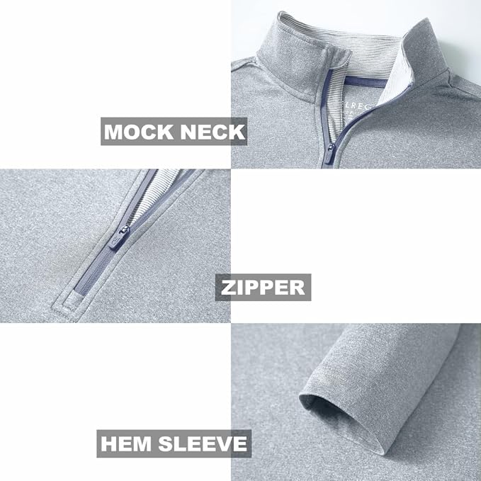 M MAELREG Quarter Zip Golf Pullover Men Dry Fit Long Sleeve Performance Wicking - Image 4