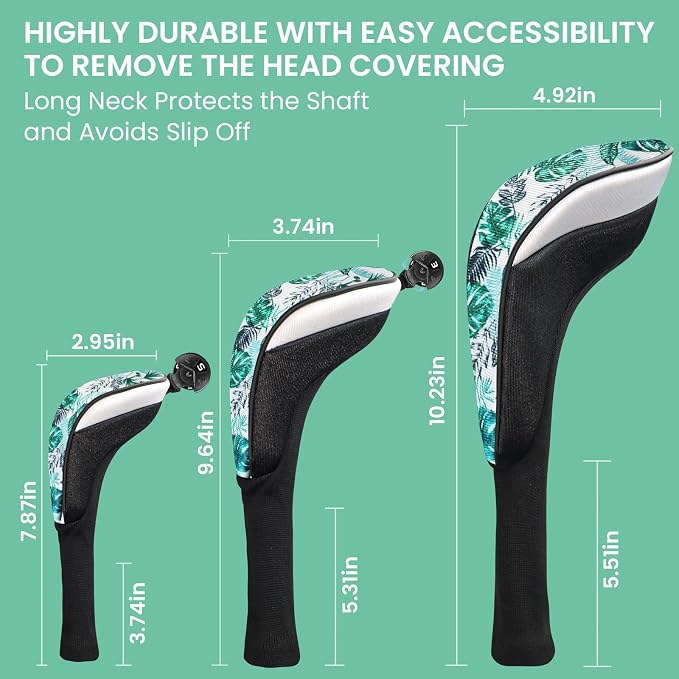 FINGER TEN Golf Club Head Covers Woods Driver Fairway Hybrid 3/4/5 Set - Image 4