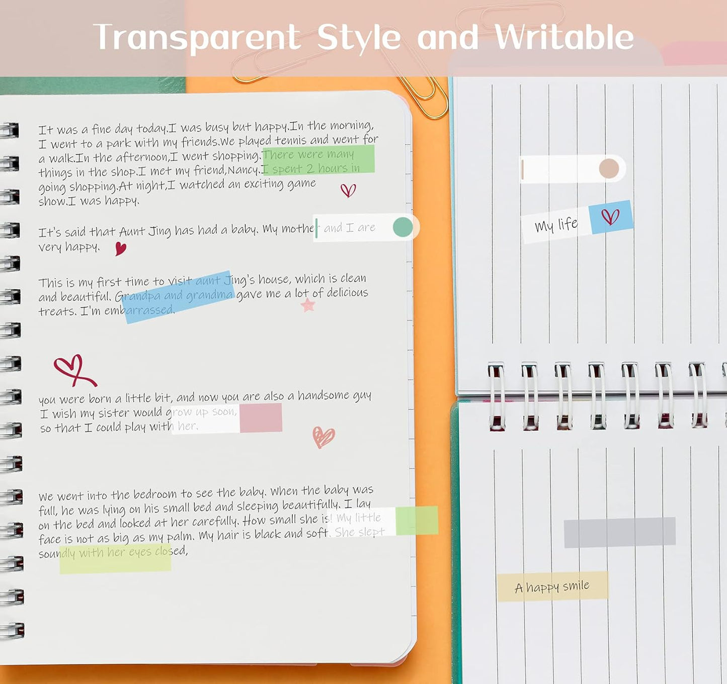 1200 pcs Index Tabs,Sticky Markers Transparent Arrow Index Flags Tabs,Plastic Sticky Notes for Page Marking for Books,Files,Annotation Tabs,10 Colors Macaron Styles Writable Page Tabs