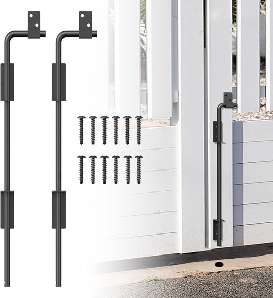 36" Heavy Duty Cane Bolt Gate Drop Rod with Upgraded Design, Square Drop Rod Kit for Double Gate Wood PVC Vinyl Metal Yard Gate Latch-2 Pack