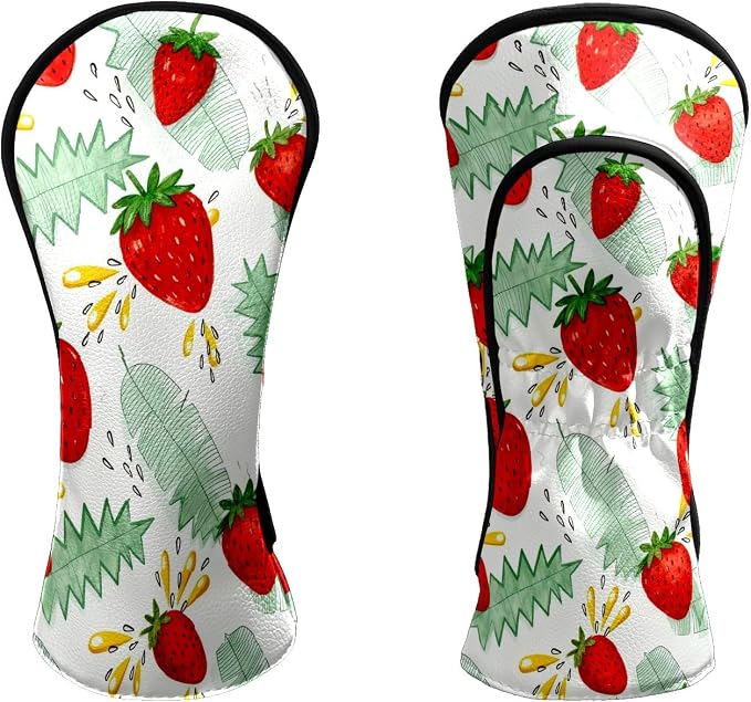 Premium Leather Golf Club Headcovers, Mango Pattern Fits Driver Hybrid Fairway by Unknown