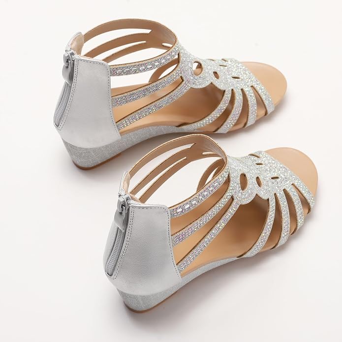 WOJWSKI Women's Slide Wedge Sandal Open Toe High Heel Zipper Back Platform - Image 3