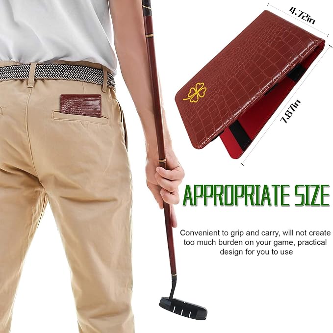 FINGER TEN Golf Scorecard Holder Leather Yardage Books Cover Lucky Clover - Image 5