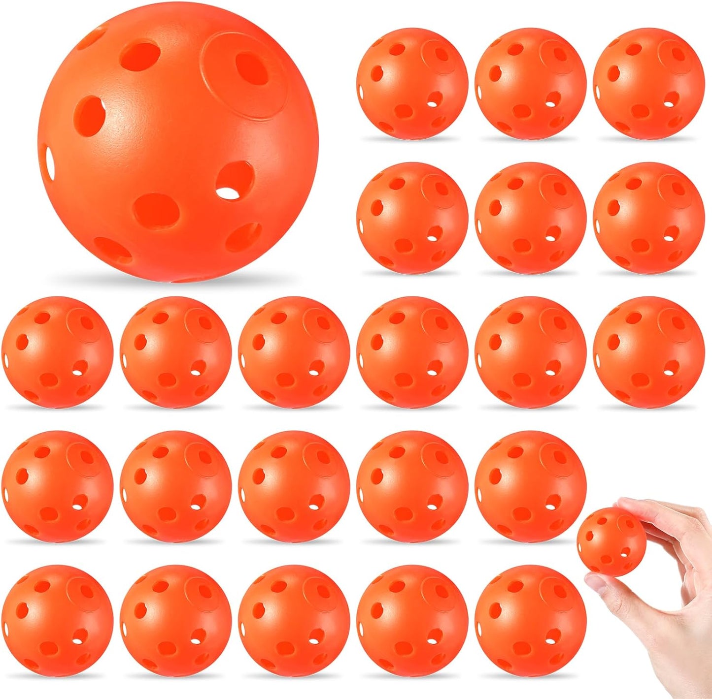 24 Pack Practice Golf Balls 42 mm Limited Flight Plastic Golf Training Airflow Hollow Ball for Driving Range Swing Practice Backyard Indoor Outdoor Home