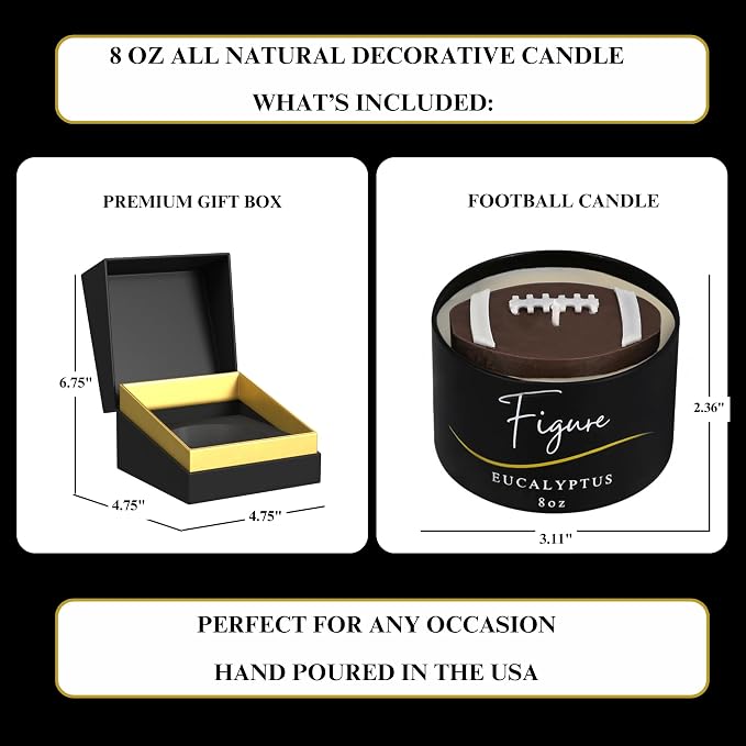 All-Natural Football Candle – Eucalyptus Scent | Hand-Poured in The USA | - Image 3