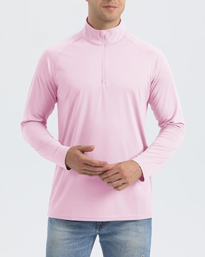 Boladeci Men's UPF 50+ Sun Shirts 1/4 Zip Long Sleeve SPF UV Protection - Image 2