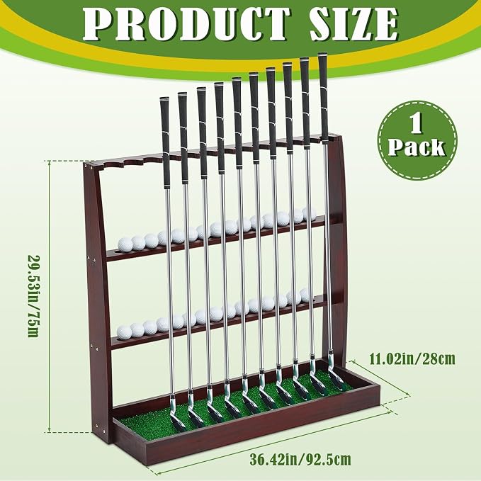 Lenwen Golf Putter Stand Wooden Display Rack Golf Club Holder Stand - Image 2