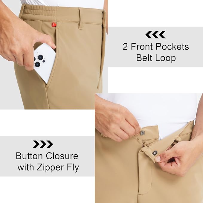 M MAELREG Golf Pants Men Fleece Lined 30"/32"/34" Heat-Tech Dress Pants - Image 4