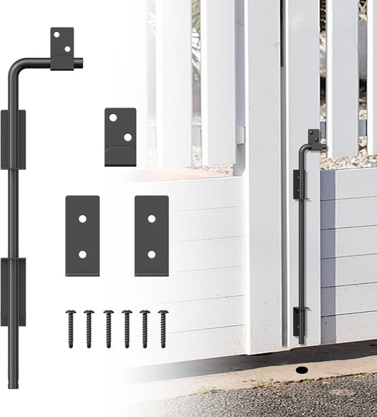 12" Heavy Duty Cane Bolt Gate Drop Rod with Upgraded Design, Square Gate Drop Rod for Wood PVC Vinyl Metal Yard Gate Latch-1 Pack