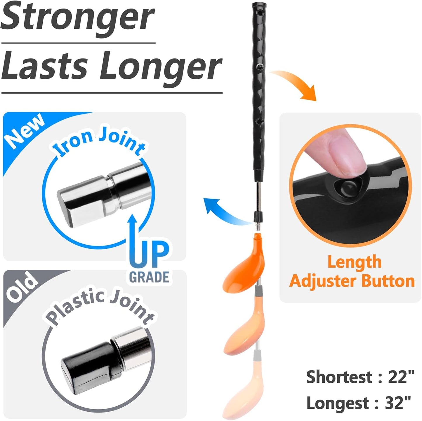 iPlay, iLearn Kids Golf Toys Set W/Left & Right Club Head, Boys Outdoor Sport Toy Age 3-5, Toddler Indoor Golf Ball Game, Child Exercise Active, Yard Play Birthday Gift 4 6 7 8 Year Olds Toddler Girl