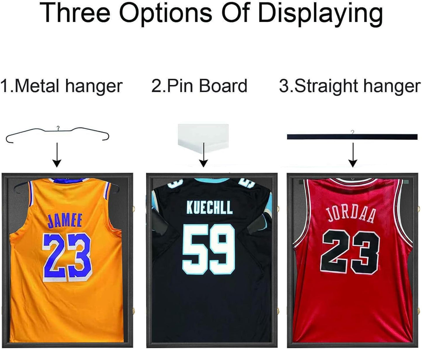 IHEIPYE Jersey Frame Display Case 6 Pack - Large Sport Jersey Shadow Box with 98% UV Protection Acrylic for Baseball, Basketball, Football, Soccer, Hockey, Shirt and Uniform