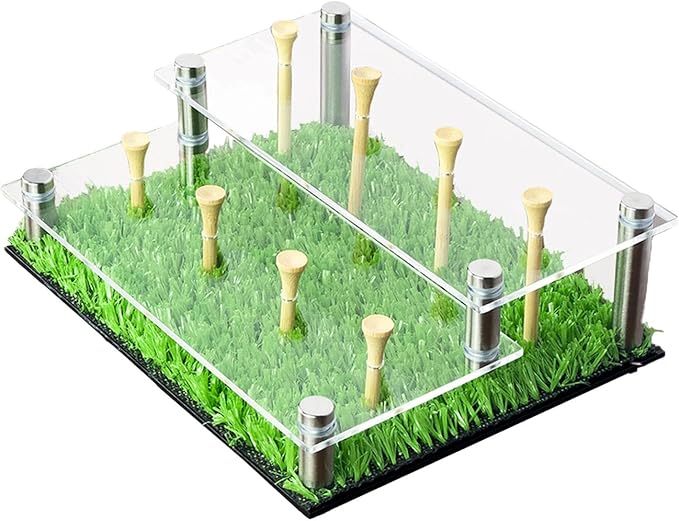 Golf Ball Display Case, Sport Balls Rack Holds 8 Golf Balls 2 Tier Acrylic - Image 2