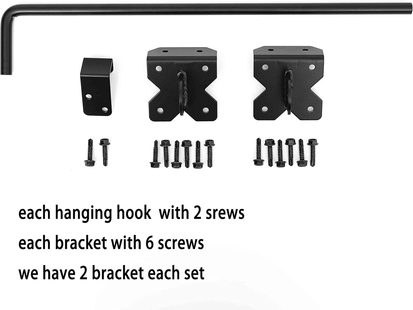 Heavy Duty 24 inch Cane Bolt Drop Rod Gate Drop Pin Steel Material -2 Pack mainly for Double Open Door