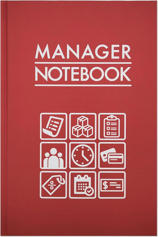BookFactory Manager Notebook Manager's Log Book Planner Management Logbook, Laminate Hardbound 100 Pages 6" x 9" (Made in USA)