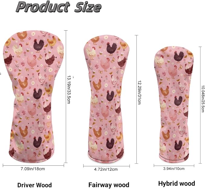 Golf Club Head Covers for Club Protective, Waterproof PU Leather Driver Fairway - Image 7