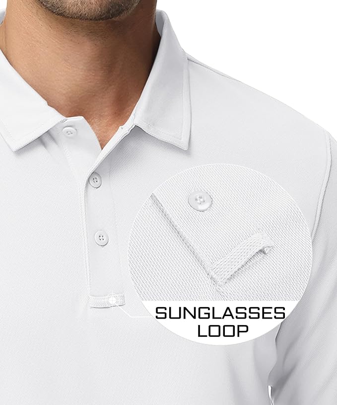 MAGCOMSEN Men's Polo Shirts 3 Button Quick Dry Performance Long Sleeve Tactical - Image 3