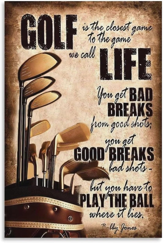Golfing Classic Vintage Golf Life Art Posters, Sport Lovers Gifts, Canvas Painting And Wall Art Pictures Are Used For Room Aesthetics And Decoration 12x18inch(30x45cm)