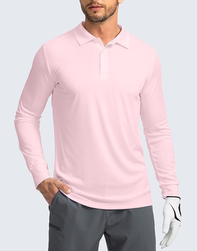 Men's Polo Shirt Long Sleeve Golf Shirts Lightweight UPF 50+ Sun Protection - Image 5