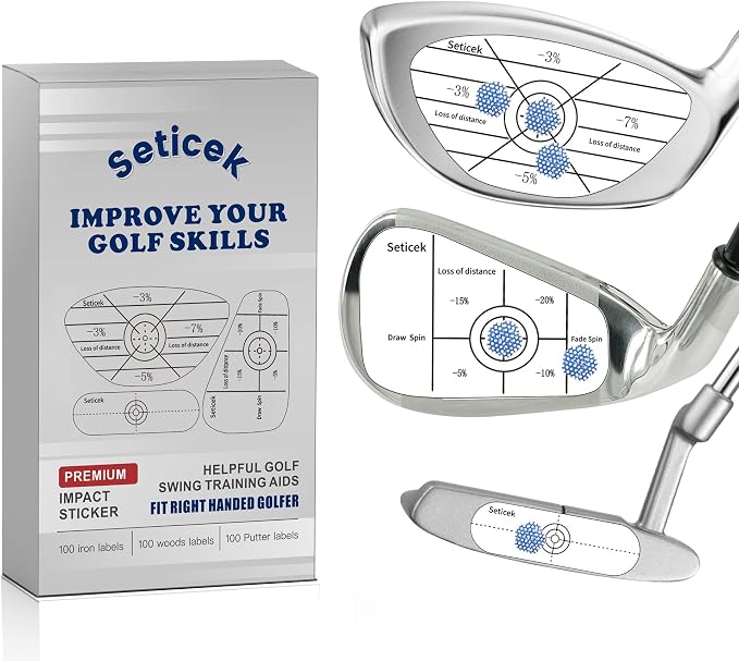Golf Impact Tape Set 300Pcs, Self-Teaching Sweet Spot and Consistency Analysis by Seticek