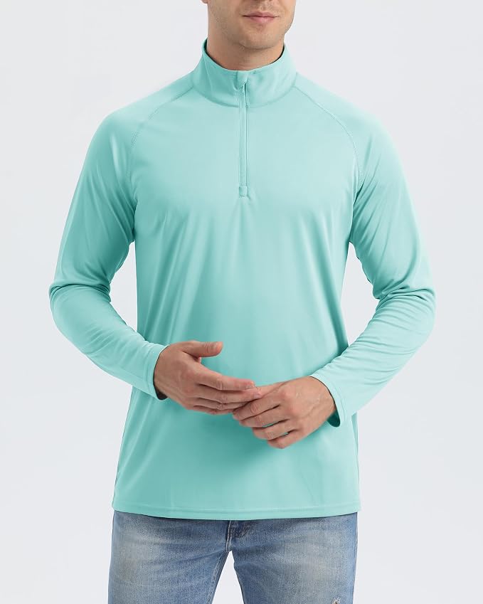 Boladeci Men's UPF 50+ Sun Shirts 1/4 Zip Long Sleeve SPF UV Protection - Image 2
