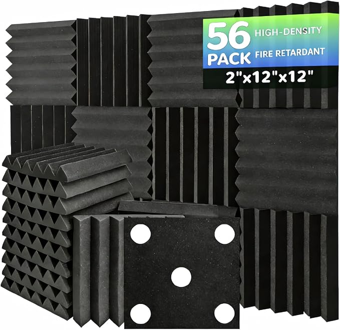 56 Pack Acoustic Foam Panels by Mirovant