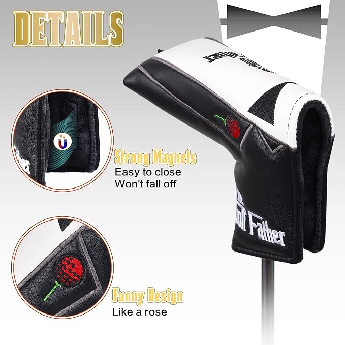 The Golf Father Golf Club Covers, Driver Fairway Hybrid Headcover, Funny Putter - Image 4