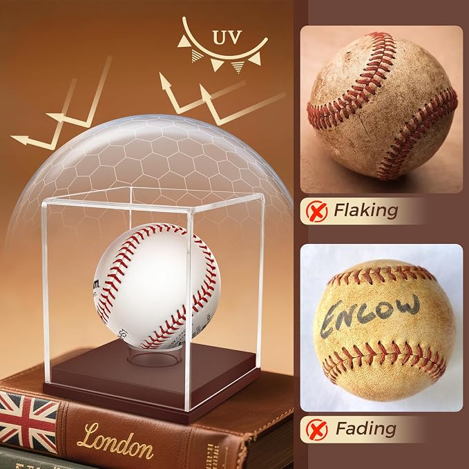 Baseball Display Case, UV Protected Clear Acrylic Cube Golf Ball Display Holder - Image 4