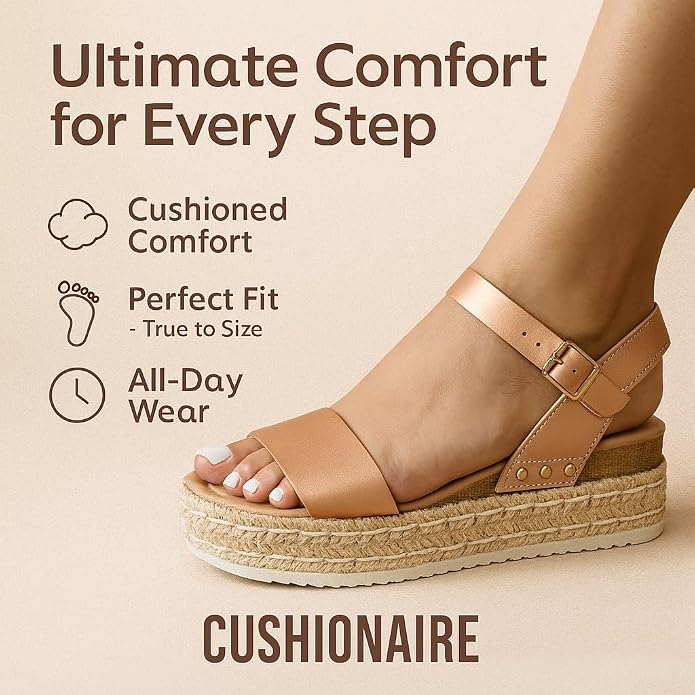 CUSHIONAIRE Melissa Espadrille Platform Sandals - Image 2