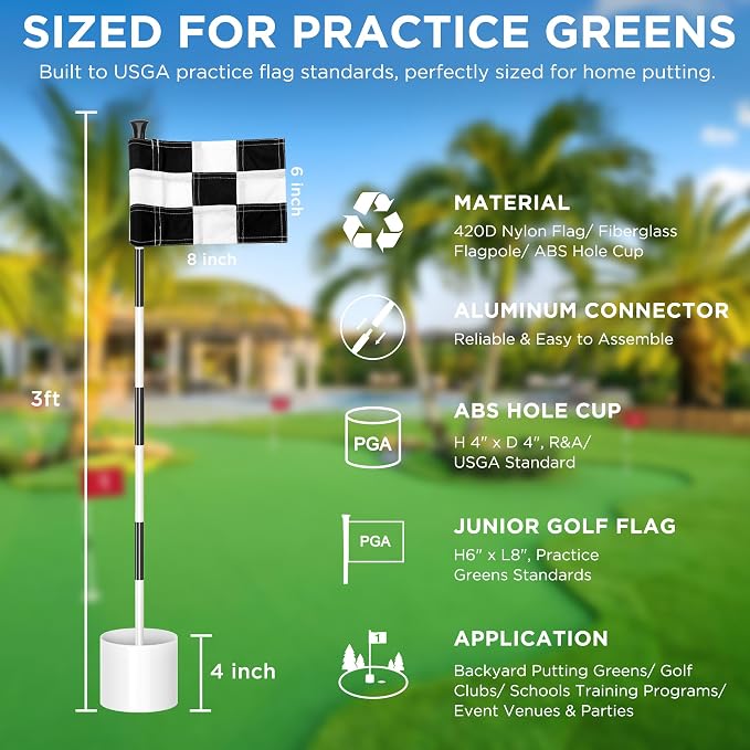 KINGTOP Golf Flagstick Mini, Putting Green Flag - Image 2