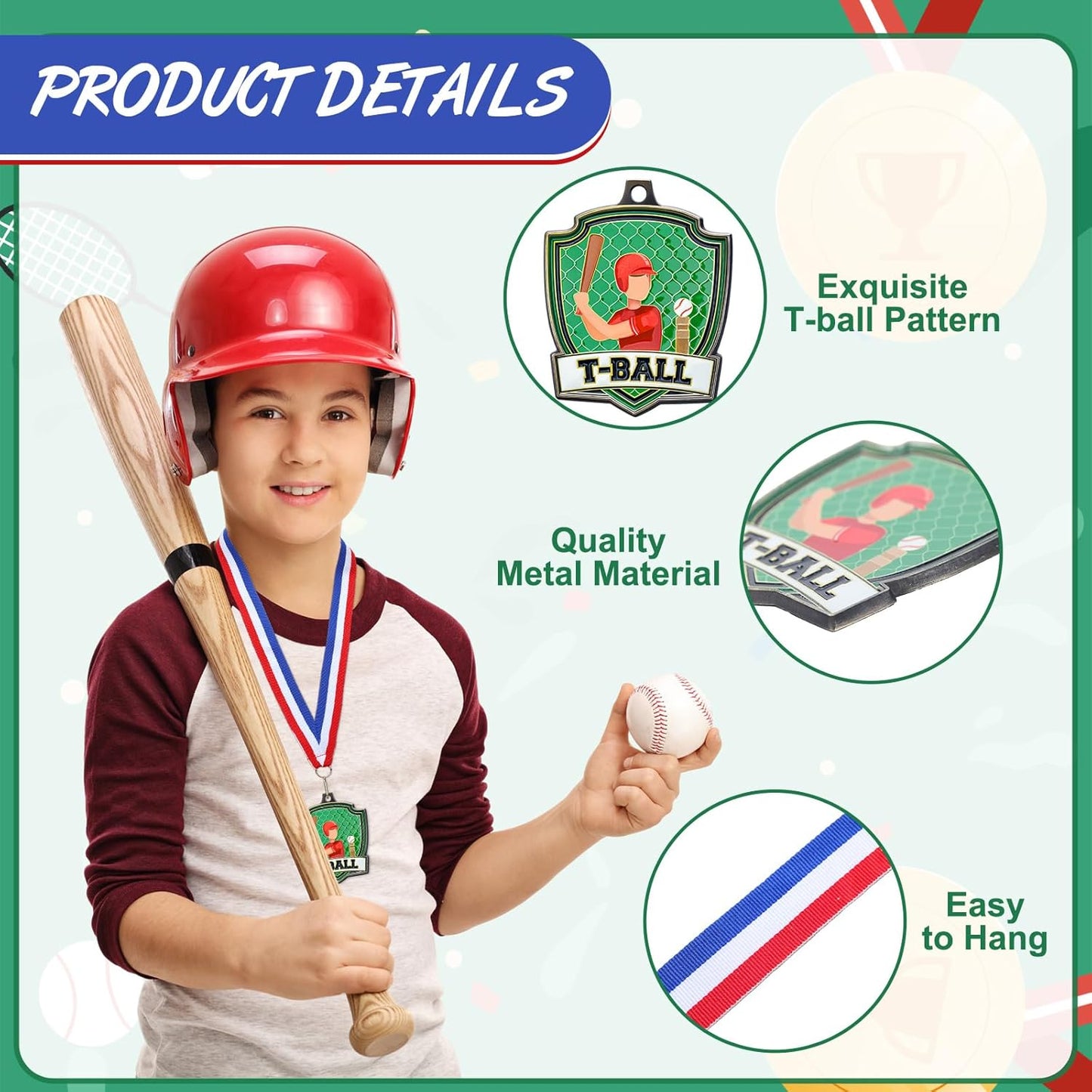10/20 /30/40 Pcs Award Medals Bulk Sports Medals with Neck Ribbons 2.4 Inch Winner Award Trophy Prize Gift for Sports Themed Party Favors Tournaments School Match