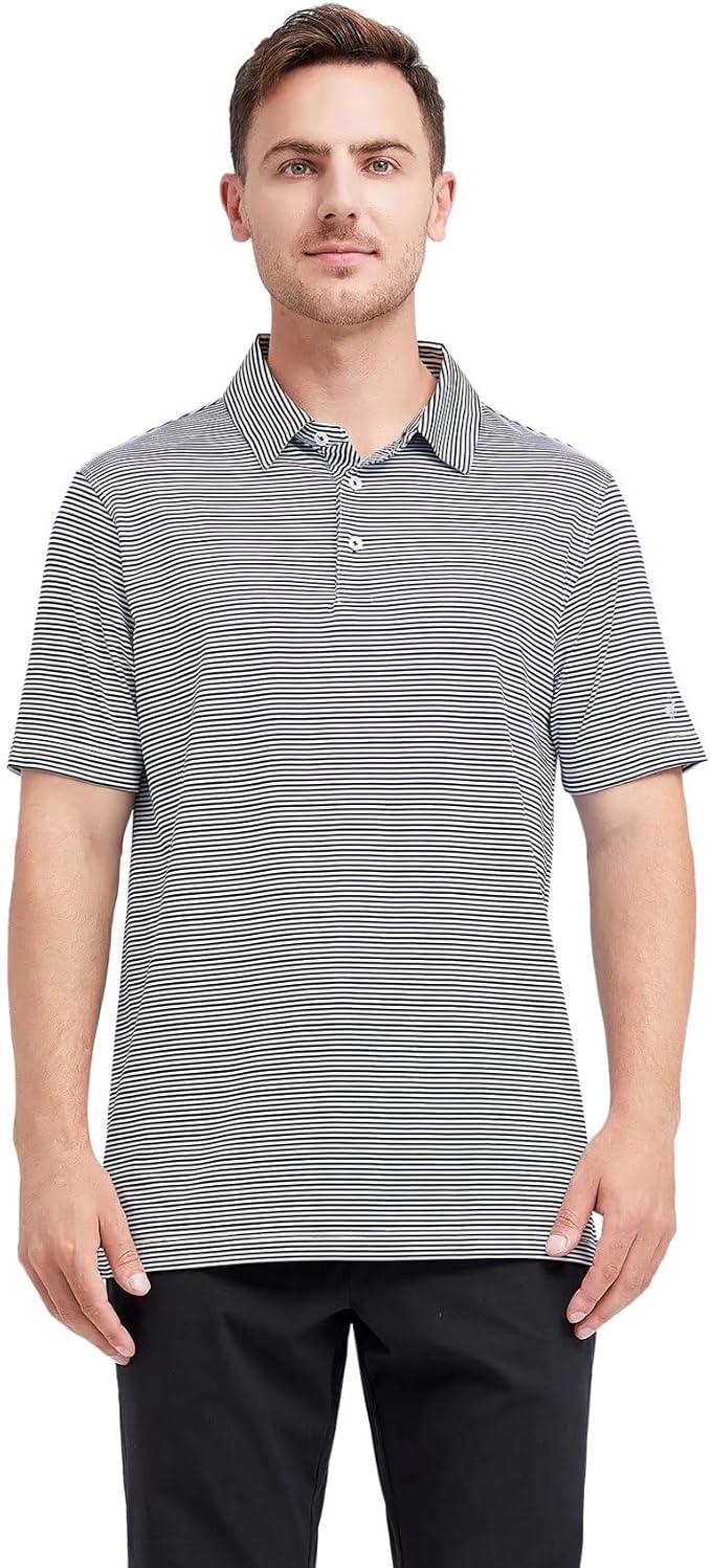 Golf Shirts for Men Dry Fit Short Sleeve Print Performance Moisture Wicking - Image 2