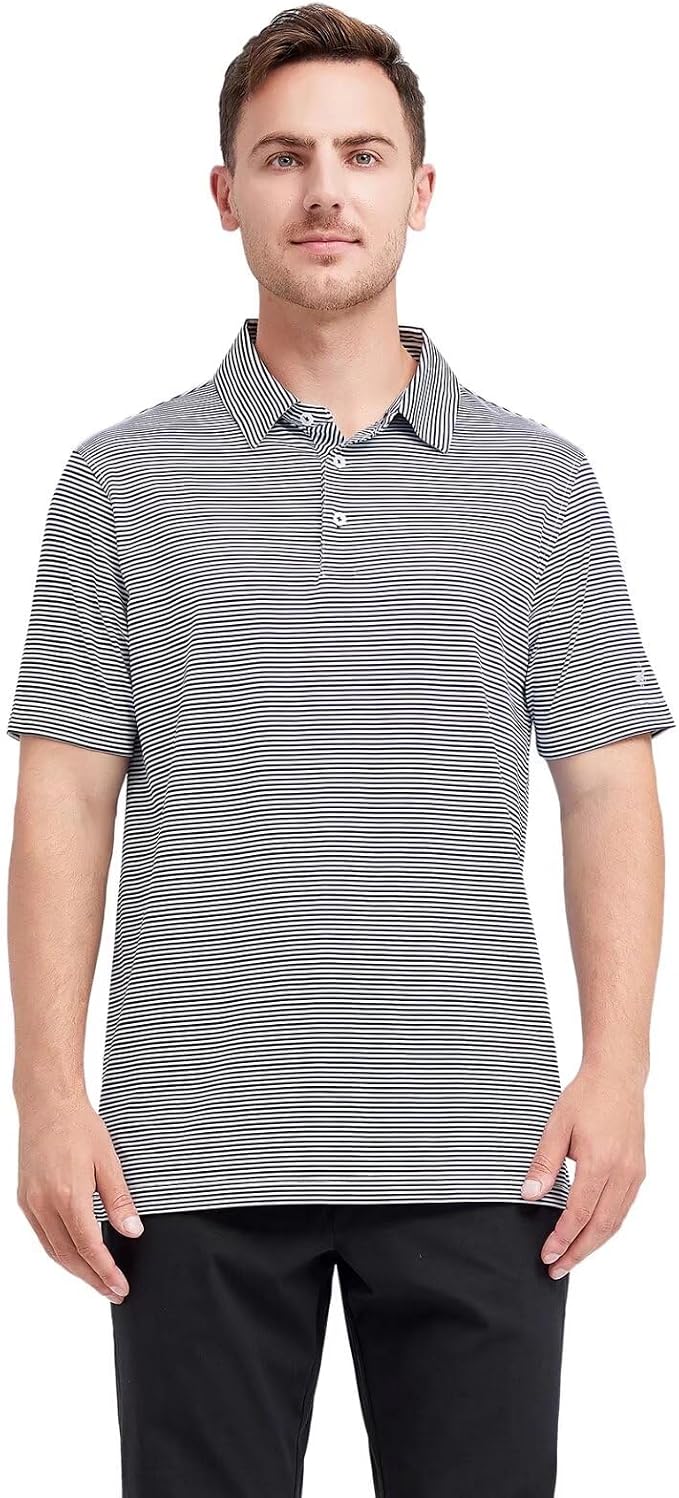 Golf Shirts for Men Dry Fit Short Sleeve Print Performance Moisture Wicking - Image 2
